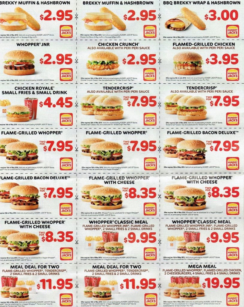 NEWS: New Hungry Jack's Vouchers valid until 16 May 2016 | frugal feeds