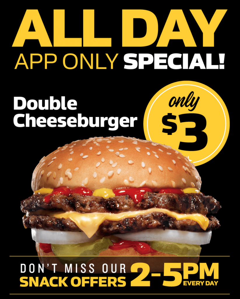 Deal Carls Jr App 3 Double Cheeseburger 1 Small Fries 2 5pm 2 Sundae 2 5pm Frugal 