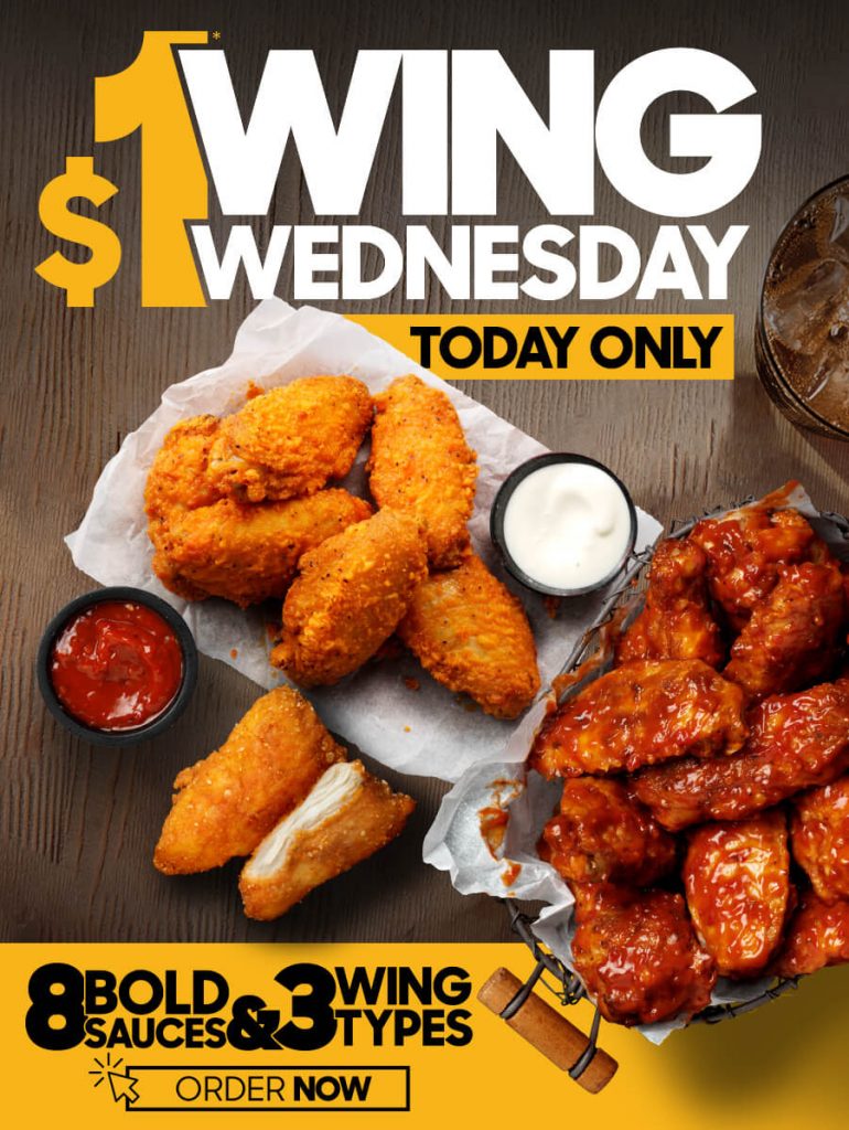 DEAL Pizza Hut 1 Wing Wednesday, 2 Large Pizzas + 2 Sides 24.80