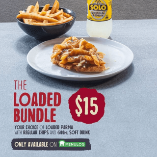 DEAL: Schnitz - $15 Loaded Bundle via Menulog (Loaded Parma, Chips & 600ml Drink) 4