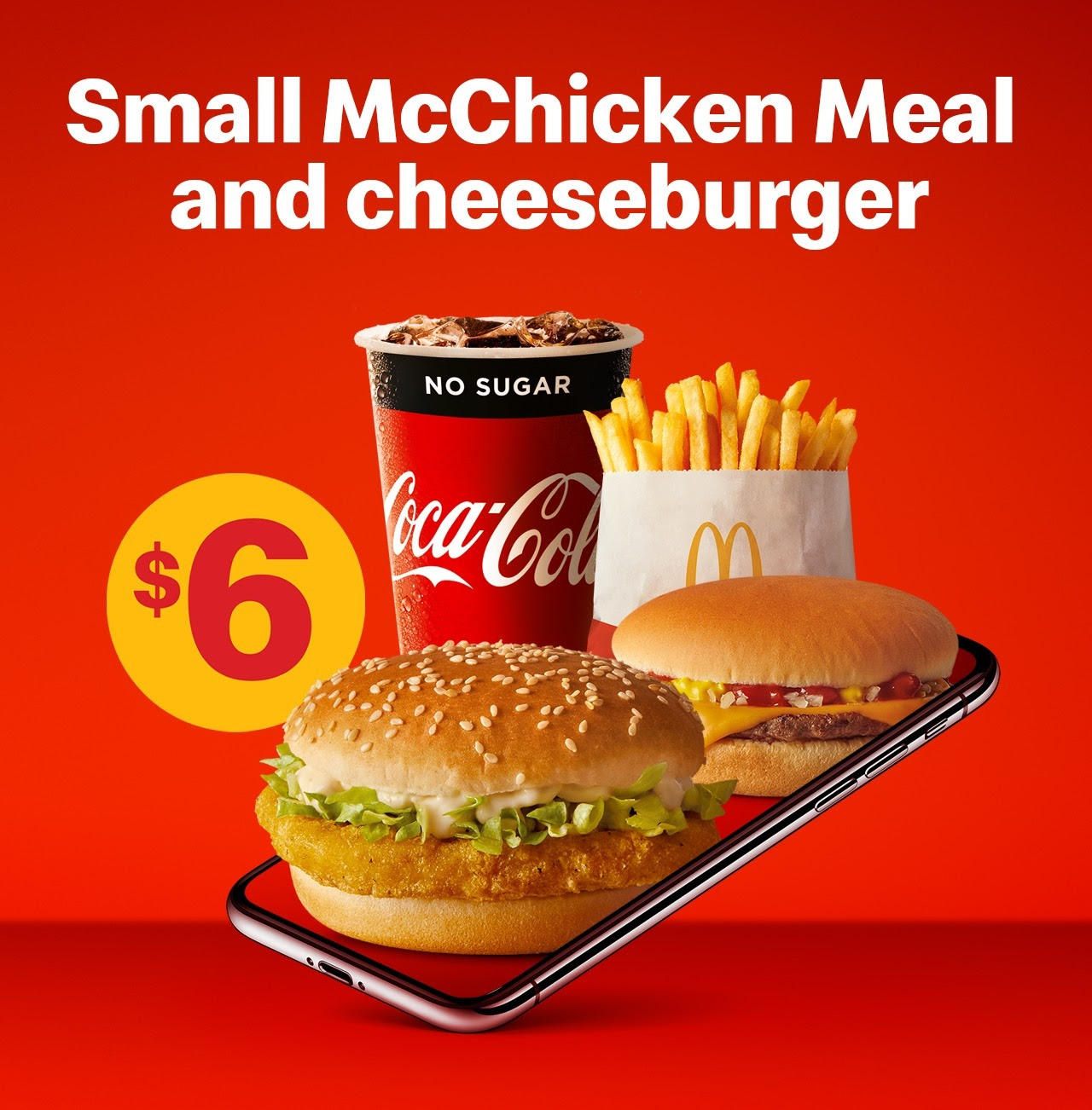 DEAL McDonald’s 6 Small McChicken Meal + Extra Cheeseburger with mymacca's App (until 21