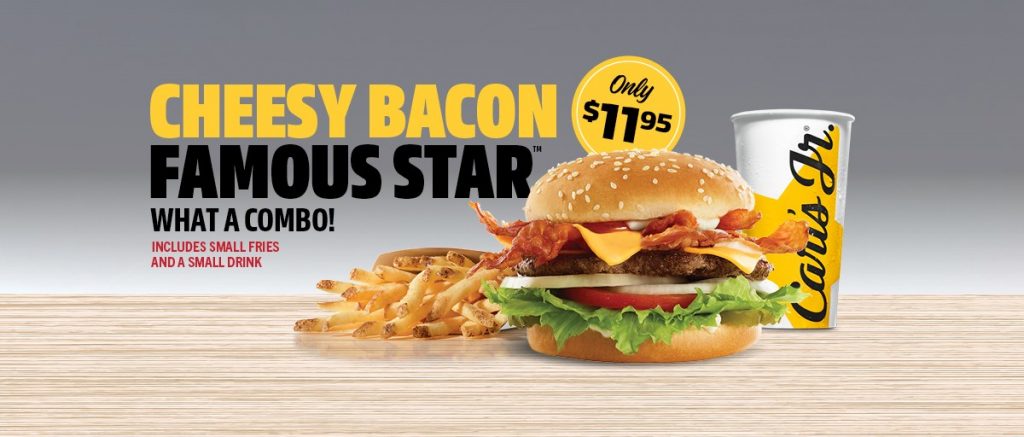 Deal Carls Jr 1195 Cheesy Bacon Famous Star Combo Frugal Feeds 