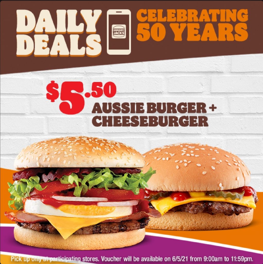 Deal Hungry Jacks 550 Aussie Burger Cheeseburger Via App 6 May 2021 Frugal Feeds 