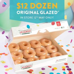 DEAL: Krispy Kreme - $12 Original Glazed Dozen In-Store on 12 May + Click & Collect 12 & 13 May 1