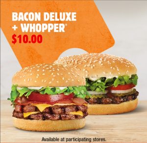 DEAL: Hungry Jack's - $10 Bacon Deluxe & Whopper via App (until 14 June 2021) 1