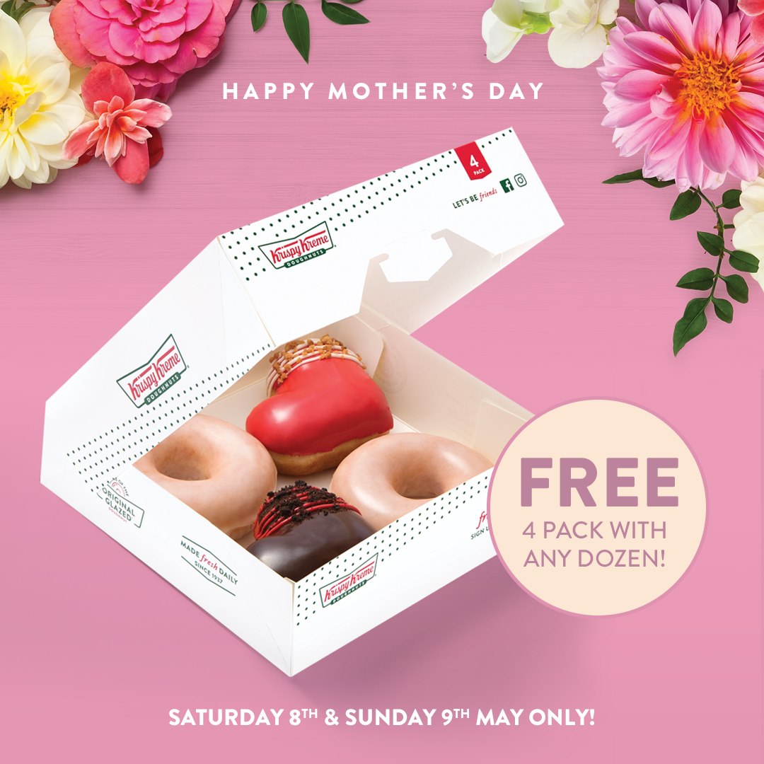 DEAL Krispy Kreme Free 4 Pack with Any Dozen Purchase (89 May 2021