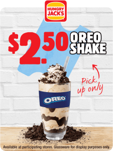 DEAL: Hungry Jack's – $2.50 Chocolate Oreo Deluxe Thickshake via App (until 5 July 2021) 1