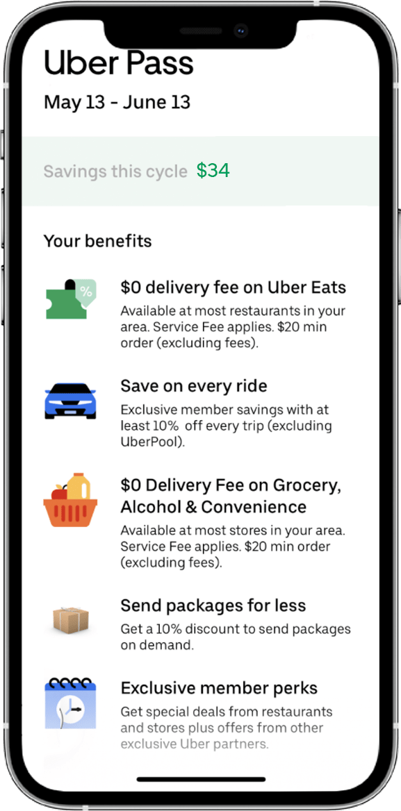 DEAL Uber Pass Australia Free Uber Eats Delivery Over 20 + 10 off