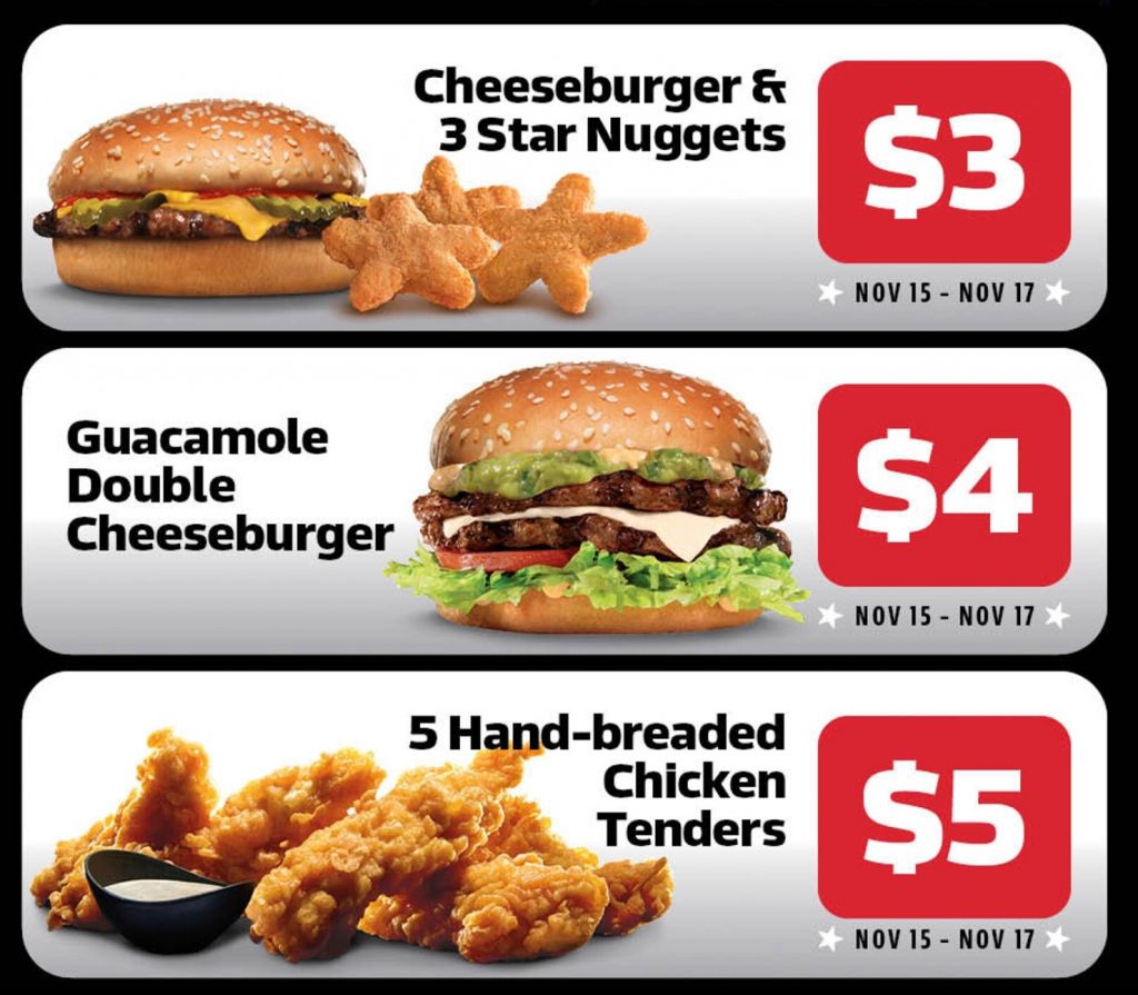 Deal Carls Jr App Deals Valid From 15 To 17 November 2021 Frugal Feeds 