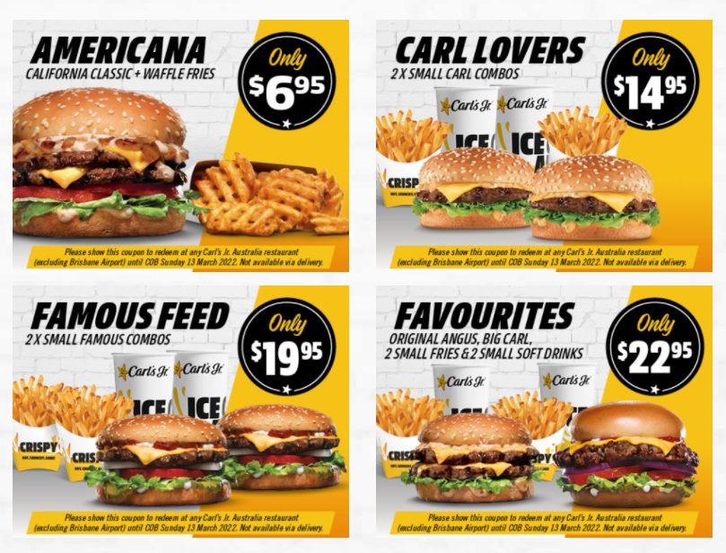 Deal Carls Jr App Deals Valid From 6 To 8 September 2021 Frugal Feeds