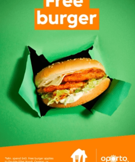 DEAL: Oporto - Free Burger with $40 Spend via Menulog 10