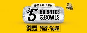 DEAL: Guzman Y Gomez Pakenham VIC - $5 Burrito or Burrito Bowl (26 July 2022) 1