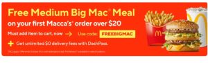 DEAL: McDonald's - Free Medium Big Mac Meal with $20+ Spend for New McDonald's Customers via DoorDash (until 31 October 2022) 34