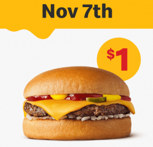 DEAL: McDonald’s - $1 Cheeseburger on 7 November 2022 (30 Days 30 Deals) 1