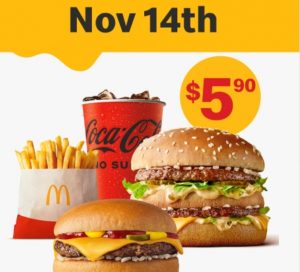 DEAL: McDonald’s - $5.90 Small Big Mac Meal + Cheeseburger on 14 November 2022 (30 Days 30 Deals) 1