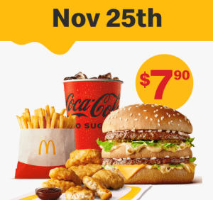 DEAL: McDonald’s - $7.90 Small Big Mac Meal + 6 McNuggets on 25 November 2022 (30 Days 30 Deals) 1