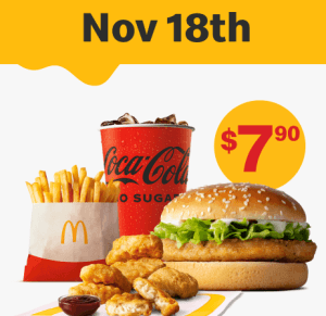 DEAL: McDonald’s - $7.90 Small McChicken Meal + 6 McNuggets on 18 November 2022 (30 Days 30 Deals) 1