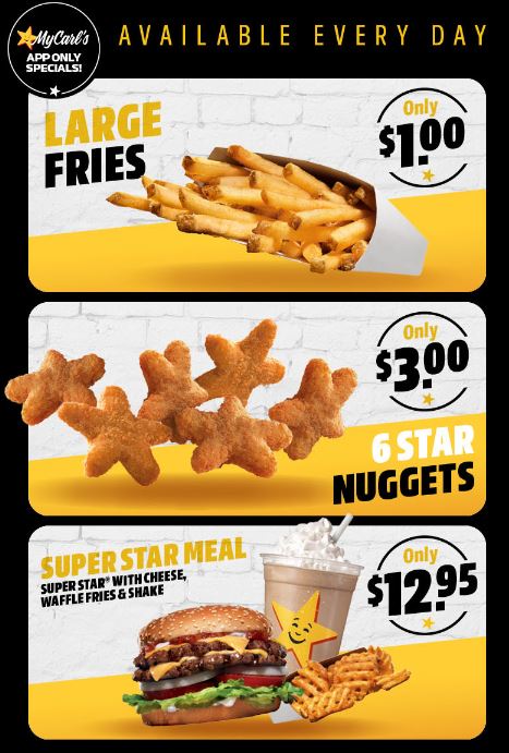 DEAL Carl S Jr App Deals Available Every Day In November 2022 Frugal   Carls Jr November 2022 