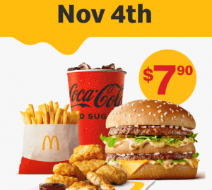 DEAL: McDonald’s - $7.90 Small Big Mac Meal + 6 McNuggets on 4 November 2022 (30 Days 30 Deals) 1