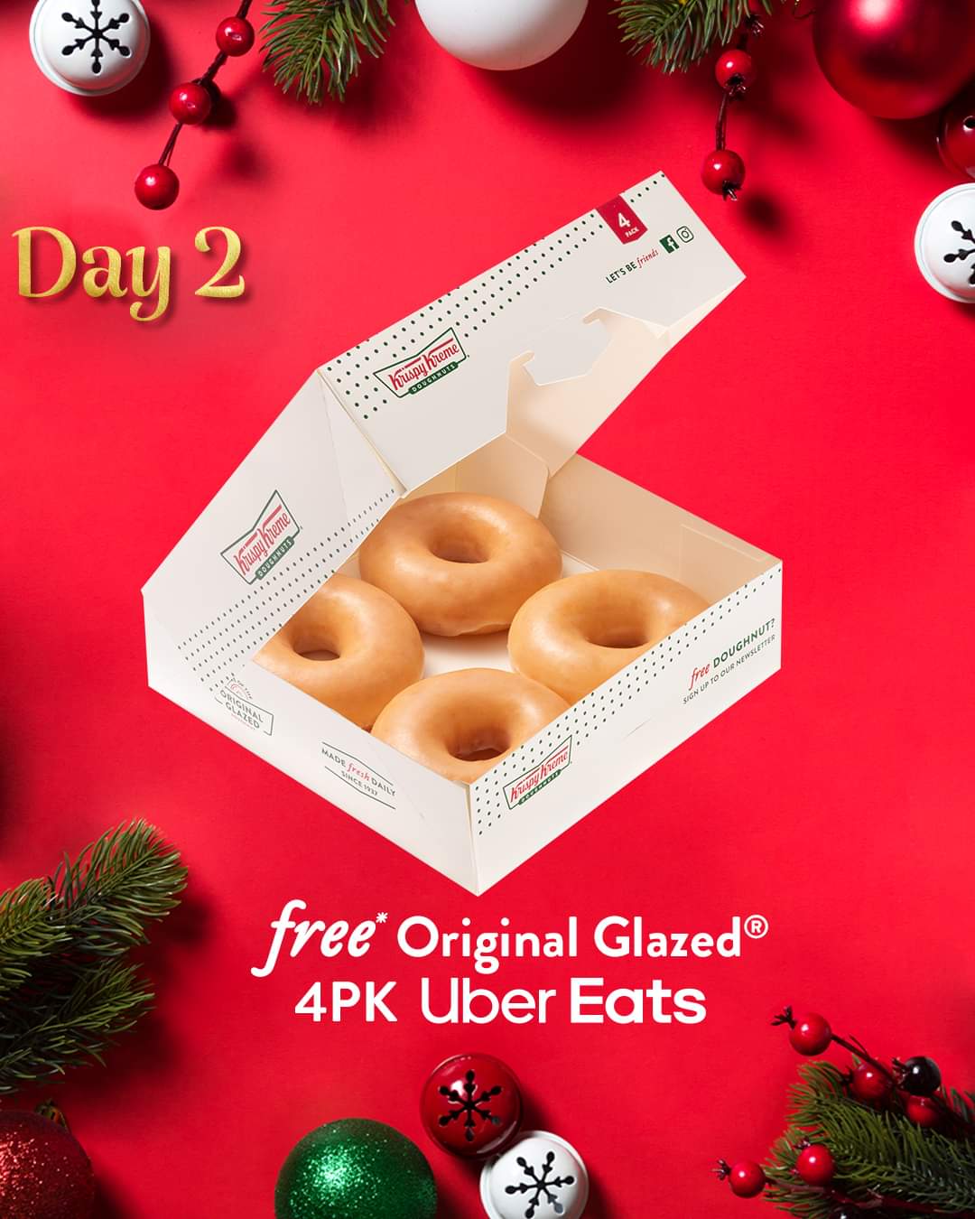 DEAL Krispy Kreme Free 4 Pack Original Glazed Doughnuts with 20