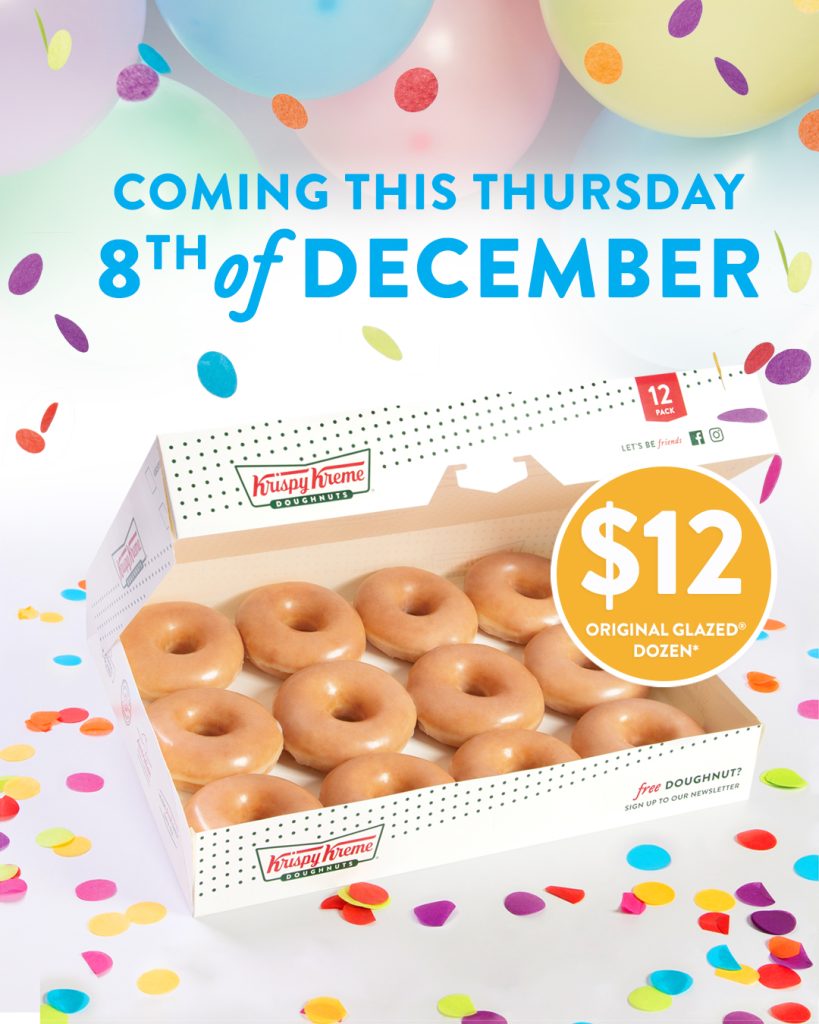 DEAL Krispy Kreme 12 Original Glazed Dozen (8 December 2022