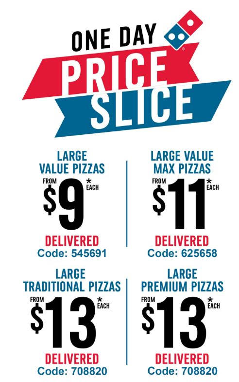 Dominos Price Slice Delivered 12 Jan 2023 