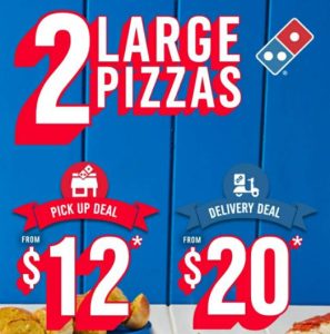 DEAL: Domino's - 2 Value Pizzas for $12 Pickup or $20 Delivered (+$2 Value Max, +$3 Traditional, +$5 Premium) 1