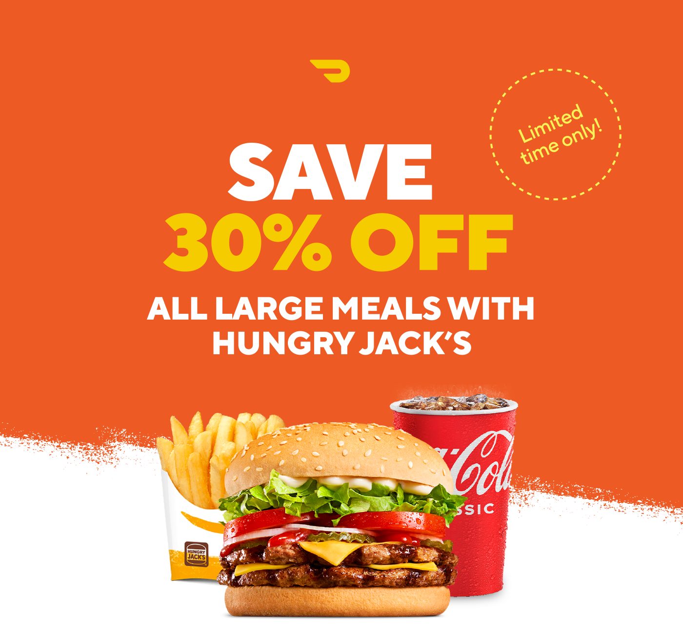 DEAL Hungry Jack S 30 Off Large Meals With 25 Spend Via DoorDash   Hungry Jacks 30 Off Large Meals With 30 Spend Via DoorDash 