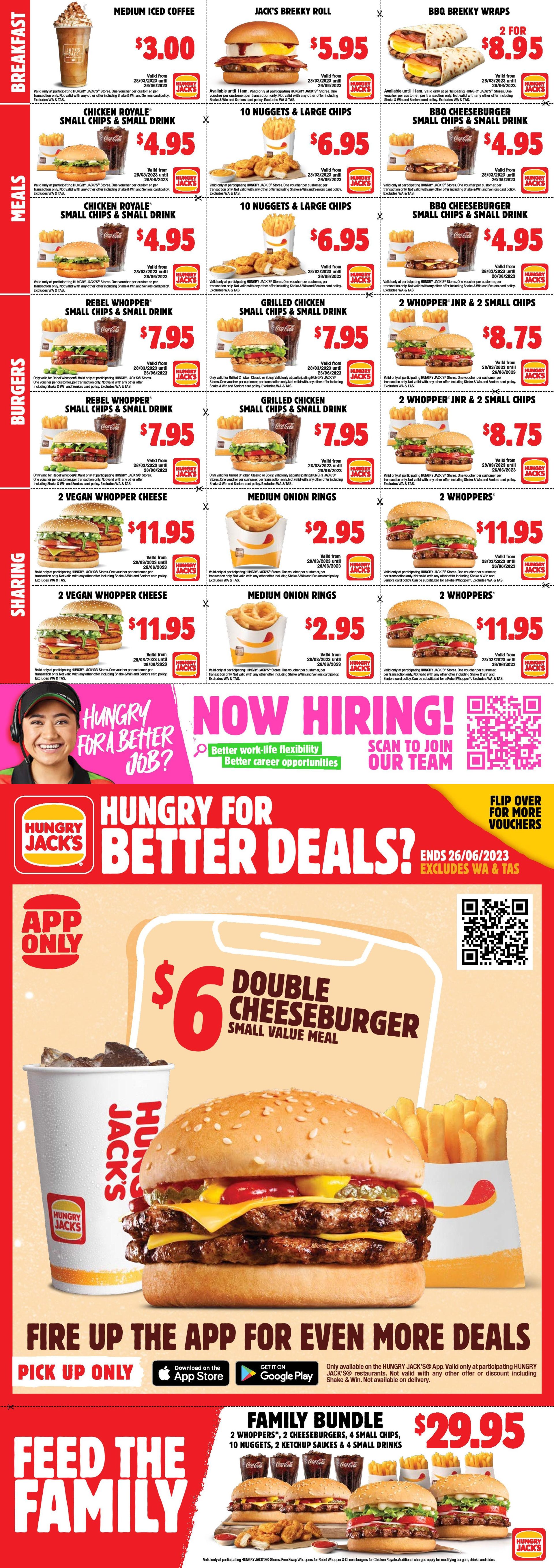 Hungry Jack's Voucher (Valid until 26th June 2023) (Excludes WA) (Page