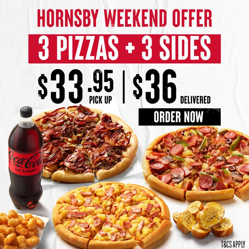 DEAL Pizza Hut 3 Pizzas + 3 Sides from 36 Delivered & 33.95 Pickup