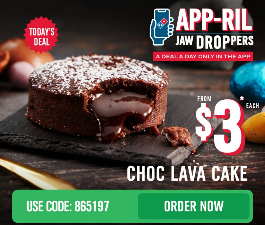 Deal Domino S 3 Choc Lava Cake Via Domino S App Until 10 April 2023 Frugal Feeds