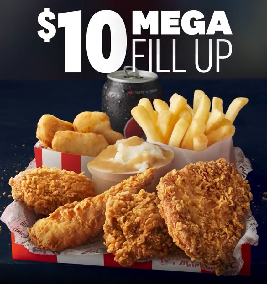 DEAL KFC 10 Mega Fill Up (Cairns Only) frugal feeds