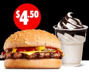 DEAL: Hungry Jack's - $4.50 Cheeseburger & Small Chocolate Sundae Pickup via App 1