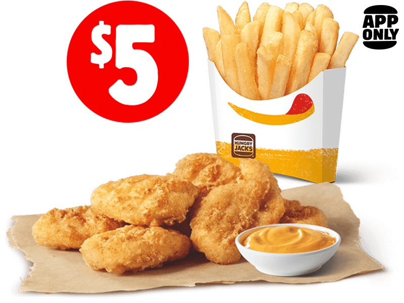 DEAL: Hungry Jack's - $5 6 Nuggets + Medium Chips Pickup via App ...
