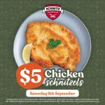 DEAL: Schnitz – $10 Schnitzel & Chips on 7-8 September 2024, $5 Chicken Schnitzel on 9 September 2024