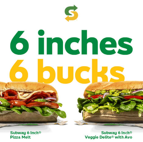 DEAL Subway 6 Selected Six Inch Subs frugal feeds