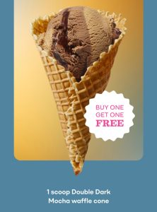 DEAL: Baskin Robbins – Buy One Get One Free Double Dark Mocha 1 Scoop Waffle Cone for Club 31 Members 3