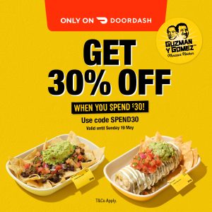 DEAL: Guzman Y Gomez - 30% off $30+ Spend via DoorDash (until 19 May 2024) 32