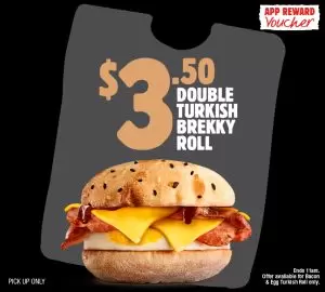 DEAL: Hungry Jack's - $3.50 Double Turkish Brekky Roll via App (until 1 July 2024) 1