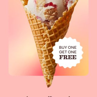 DEAL: Baskin Robbins – Buy One Get One Free Buttermilk Strawberry Shortcake 1 Scoop Waffle Cone for Club 31 Members 8