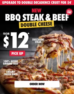 NEWS: Domino's BBQ Steak & Beef & Double Cheese Pizza for $12 Pickup 1