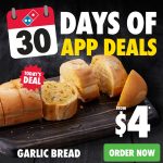 DEAL: Domino’s – $4 Garlic Bread via Domino’s App (17 June 2024)