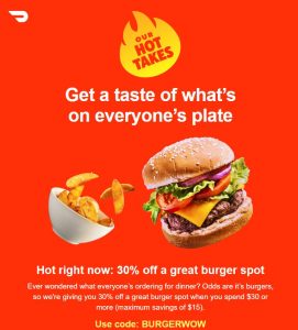 DEAL: DoorDash - 30% off Selected Burger Restaurants with $30+ Spend (until 30 June 2024) 6