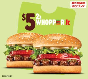 DEAL: Hungry Jack's - 2 Whopper Junior & 2 Medium Chips for $9.50 Pickup via App 5