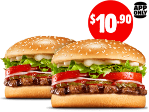 DEAL: Hungry Jack's - 2 Whopper Juniors for $5 via App (until 8 July 2024) 6