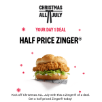 DEAL: KFC – Half Price Zinger Burger via App (1 July 2024)