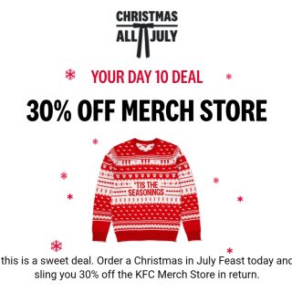 DEAL: KFC - 30% off KFC Merch Store with Christmas in July Feast Purchase (10 July 2024) 9