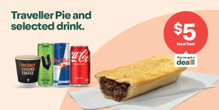 DEAL: 7-Eleven - $5 Meal Deal with Traveller Pie or Hot Roll & Drink (until 29 July 2024) 5