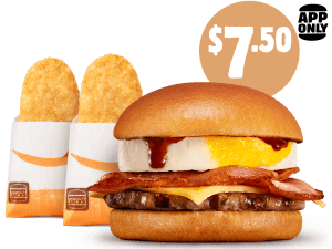 DEAL: Hungry Jack's - $7.50 Jack's Brekky Roll & 2 Hash Browns Pickup via App 1