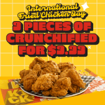 DEAL: Chicken Treat – 9 Pieces Crunchified Chicken for $9.99 via Click & Collect Website (6 July 2024)